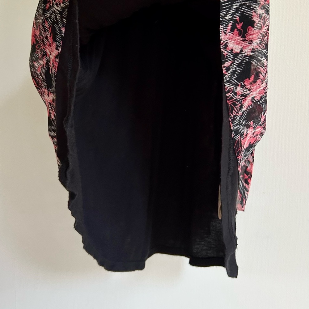 Free People Indie Boho Grunge Sheer Mesh Overlay Crossover Midi Dress Hi Lo Sz S - Picture 8 of 12